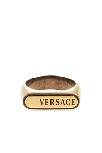 Versace Logo Plaque Signet Ring