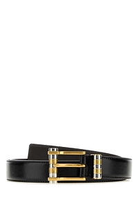 Versace Logo-Printed Buckle Belt