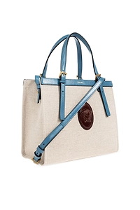 Versace Riviere Logo Plaque Tote Bag