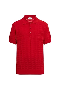 Versace Textured Wool Polo Shirt