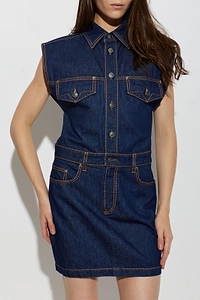 Versace Sleeveless Denim Shirt Dress