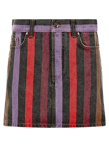 Versace Striped Denim Mini Skirt