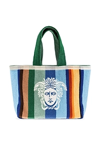 Versace Striped Medusa Tote Bag