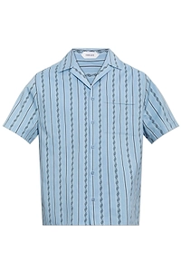 Versace Striped Greek-Motif Shirt