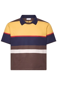 Versace Striped Logo Polo Top