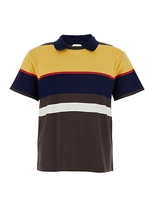 Versace Striped Short-Sleeved Polo Shirt