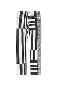 Versace Striped Straight Leg Jeans