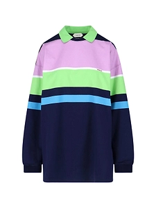 Versace Striped Knitted Polo Jumper