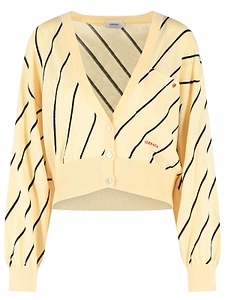 Versace Striped V-Neck Cardigan