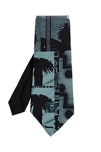 Versace Sunset Palms Print Tie
