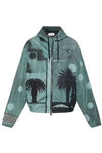 Versace Sunset Palms Print Hooded Jacket