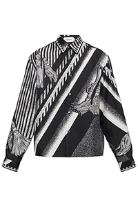 Versace Tassel Printed Long-Sleeved Shirt