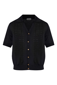 Versace V-Neck Knitted Polo Shirt