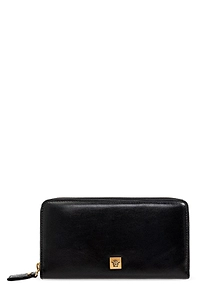 Versace Logo Plaque Zip-Around Wallet