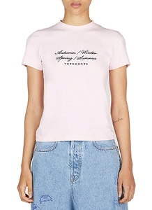 Vetements Logo Embroidered Crewneck T-Shirt