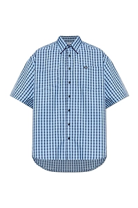 Vetements Logo Patch Checked Short-Sleeve Shirt