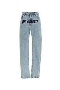 Vetements Logo Wide-Leg Jeans