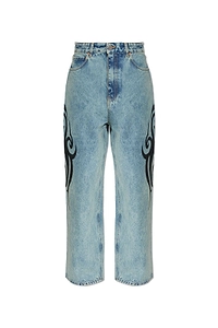Vetements Printed Wide-Leg Jeans