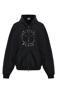 Vetements Printed Zip-Up Hoodie