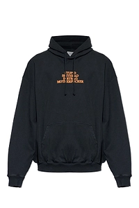 Vetements Slogan Printed Drawstring Hoodie