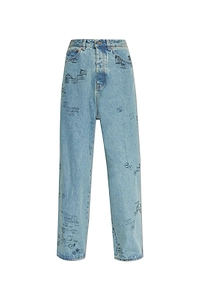 Vetements Stamp Print Wide-Leg Jeans
