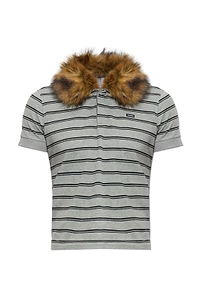 Vetements Striped Detachable Collar Polo Shirt