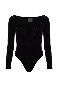 Vetements Sweetheart Velvet Bodysuit