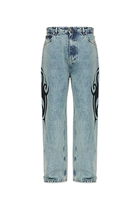 Vetements Tribal Print Wide-Leg Jeans