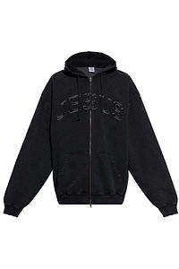 Vetements Zip-Up Drawstring Hoodie