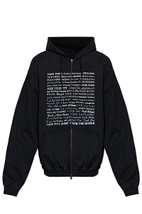 Vetements Zip-Up Drawstring Hoodie