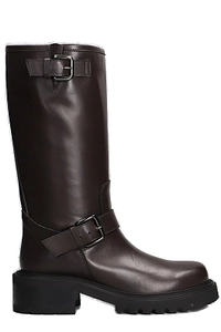 Via Roma 15 Round Toe Buckle Detail Boots
