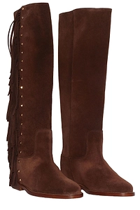 Via Roma 15 Round Toe Fringed Boots