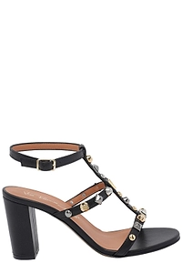 Via Roma 15 Studded Block-Heel Heeled Sandals