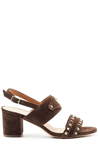 Via Roma 15 Studded Block-Heel Sandals