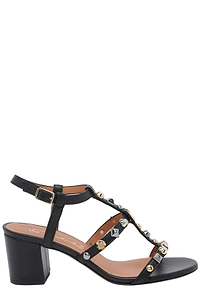 Via Roma 15 Studded Block-Heel Sandals