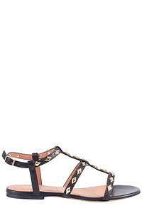 Via Roma 15 Studded Strappy Flat Sandals
