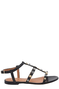 Via Roma 15 Studded Strappy Flat Sandals