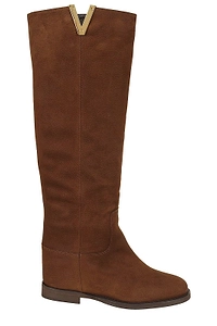 Via Roma 15 V-Cut Knee-High Boots
