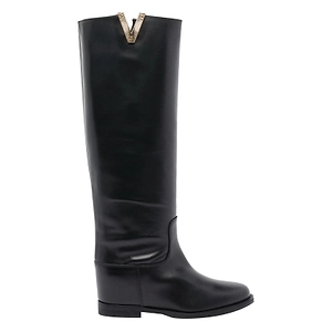 Via Roma 15 V Logo Round Toe Boots