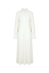 Victoria Beckham Long Sleeved Collared Midi Dress