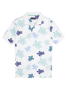 Vilebrequin Turtle-Print Organic Cotton Polo Shirt