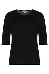 Vince Elbow-Sleeve Satin-Trim Knitted Top