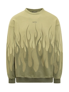 Vision Of Super Flame-Printed Crewneck Sweatshirt