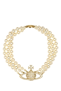 Vivienne Westwood Bas Relief Three-Row Embellished Necklace