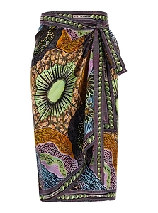 Vlisco Dialogues La Lune Printed Pleated Skirt