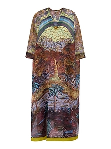 Vlisco Dialogues Grand Papillon Printed Kaftan