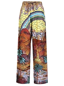 Vlisco Dialogues Rainbow Print Drawstring Pants