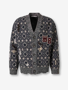 Wales Bonner Sibling Oversized Jacquard Cardigan
