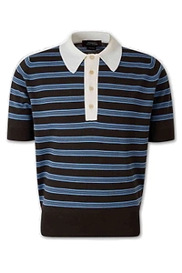 Wales Bonner Striped Knitted Polo Shirt