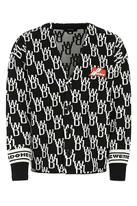 We11Done Logo Jacquard Knitted Cardigan
